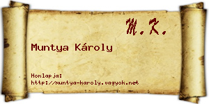 Muntya Károly névjegykártya